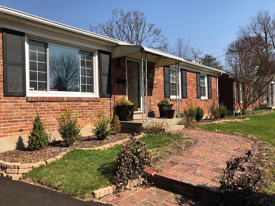 Covered porch on front of house with brick walkway