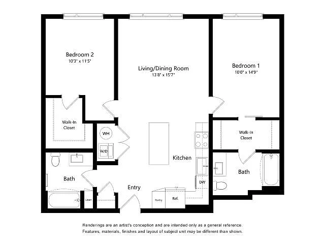 Floor plan Revel by Alta 2B-C
