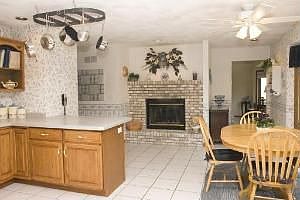Fireplace in Kitchen