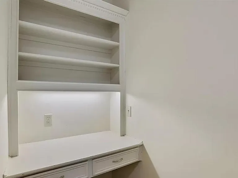 In laundry room, built in study desk