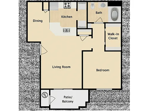 Floor plan 1 Bedroom 1 Bathroom