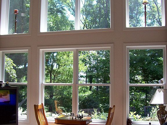 Wall of windows in great room
