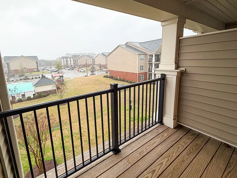 A 3rd floor, 1-bedroom balcony.