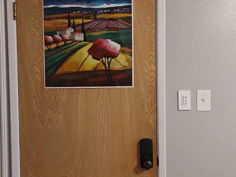 Interior view of the bedroom door