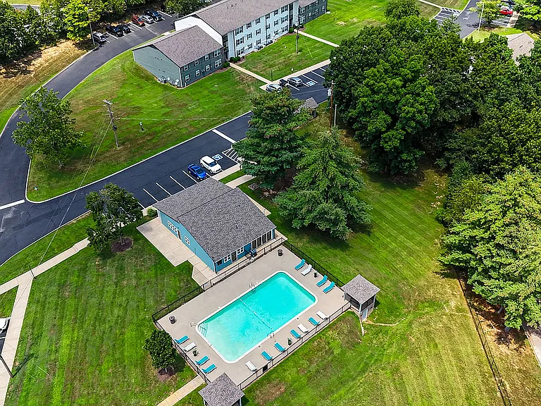 Aerial view of the pool