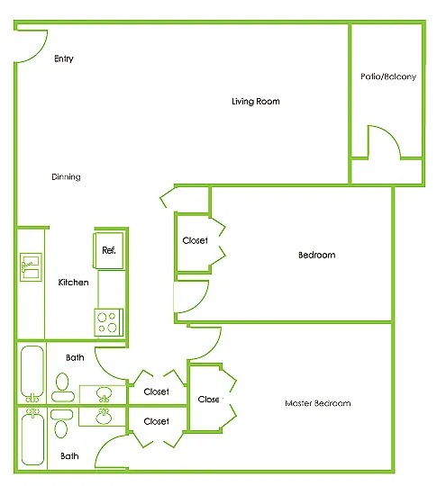 Floor plan 2 X 2 L