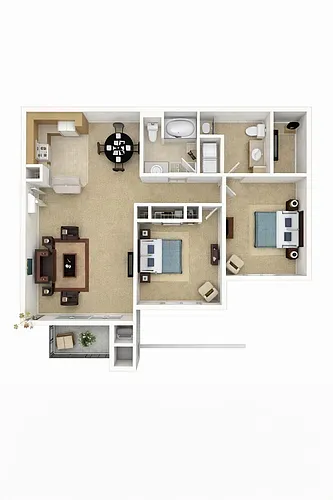 Floor plan 2 Bedroom Traditional