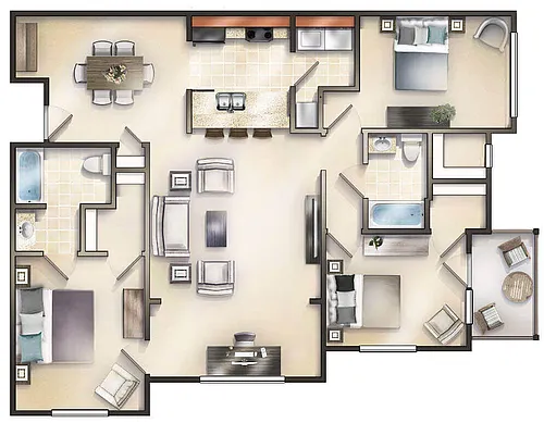 Floor plan The Dartmouth with Sunroom and Balcony