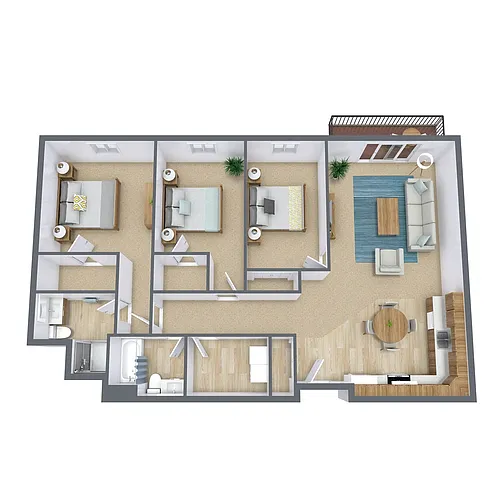 Floor plan Three Bedroom 32A