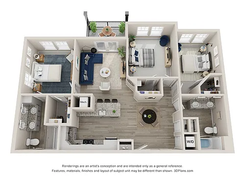 Floor plan The Tidal | 3 Bed | 2 Bath