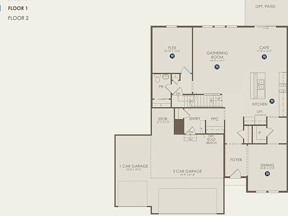 Continental Floor Plan, Quick Move-in Home, Floor 1