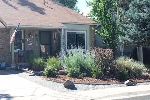 Xeriscape plants in front 