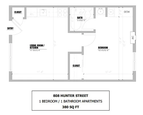 Floor plan 1 Bedroom 1 Bathroom