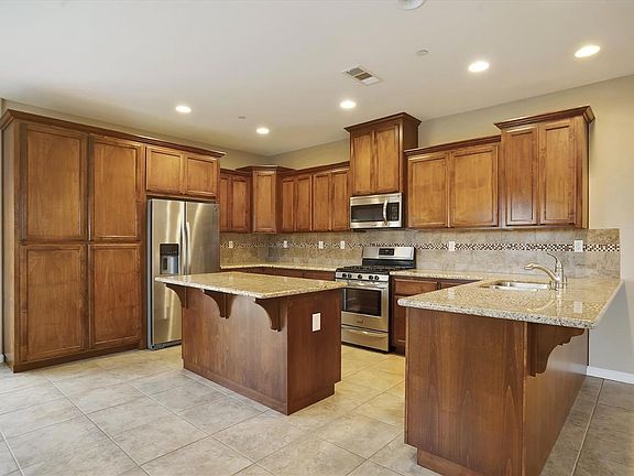 Spacious kitchen with island.