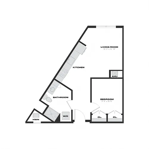 Floor plan 1 Bed/1 Bath-J2