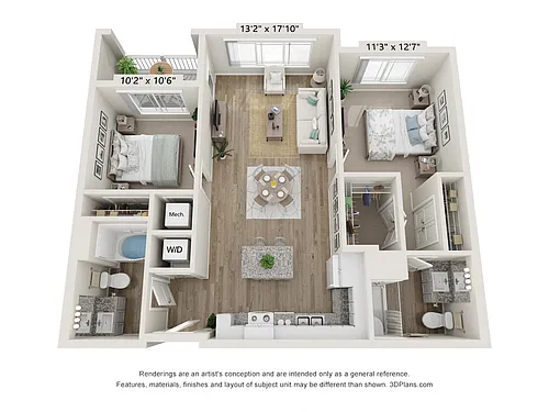 Floor plan Two Bedroom A