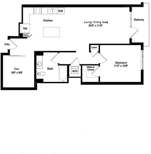 Floor plan Tower A7 with Den