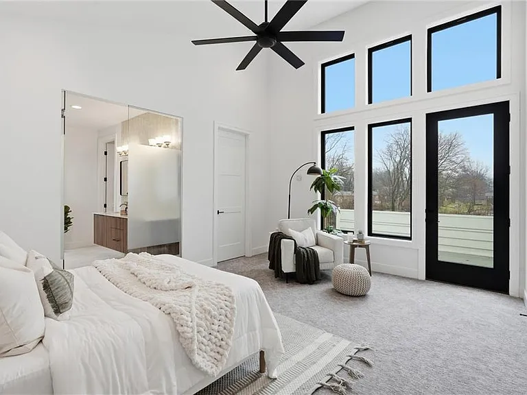 upstairs Primary with private balcony