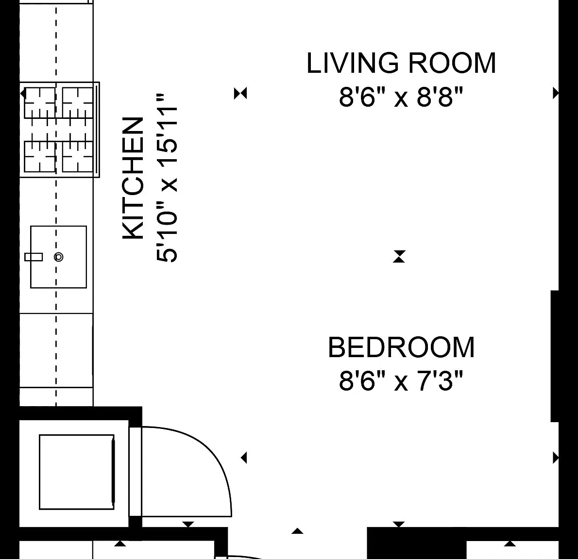 Studio, 411 sqft, $1,775 — Photo 2