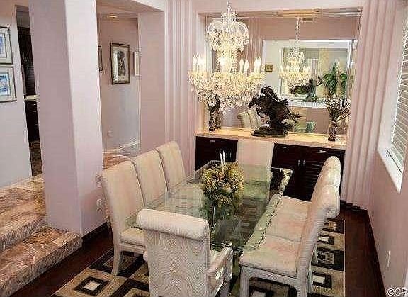 Formal Dining W/Crystal Chandelier (Wall detailing On Sides Of B