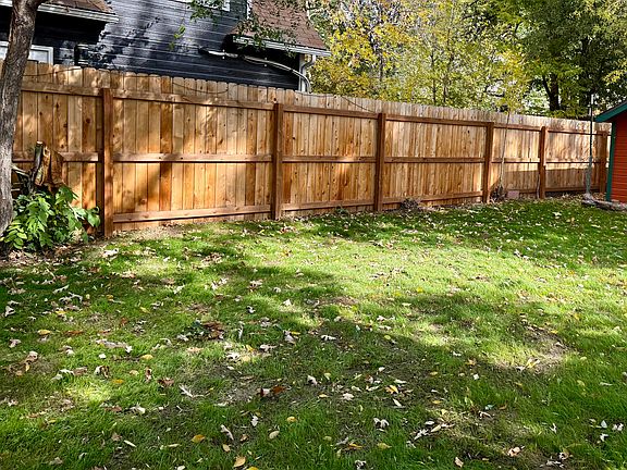 Fenced backyard
