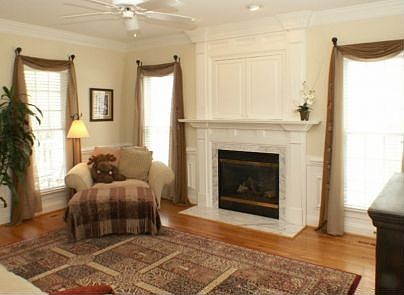 Gas fireplace in large living room