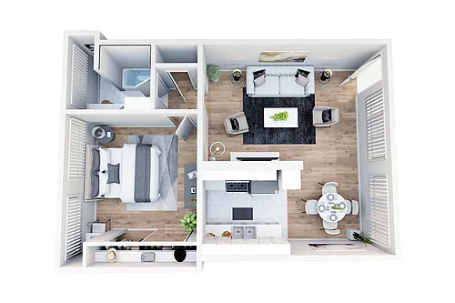 Floor plan 1 Bedroom, 1 Bath