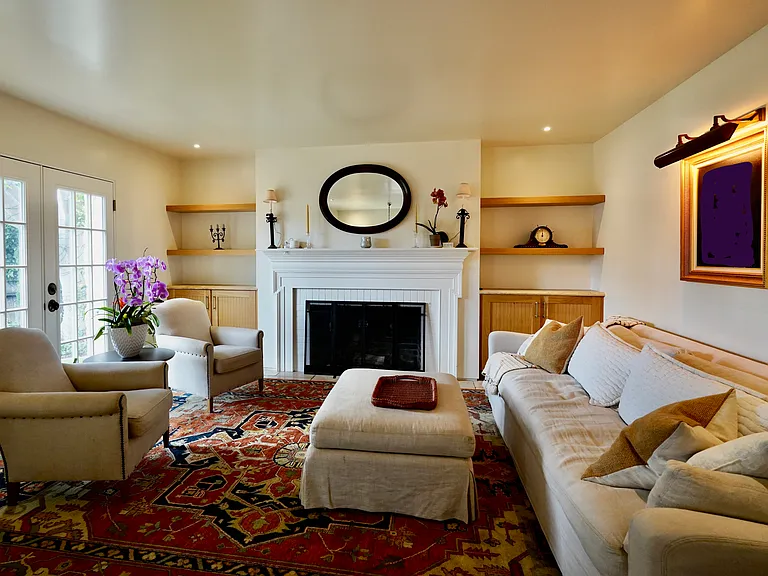 Living room with fireplace