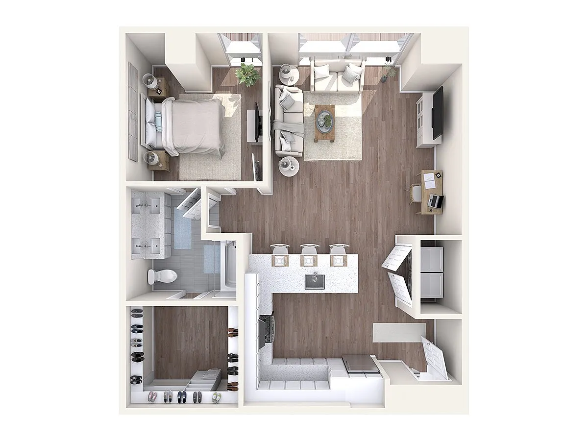 Floor plan 1 Bedroom - A2