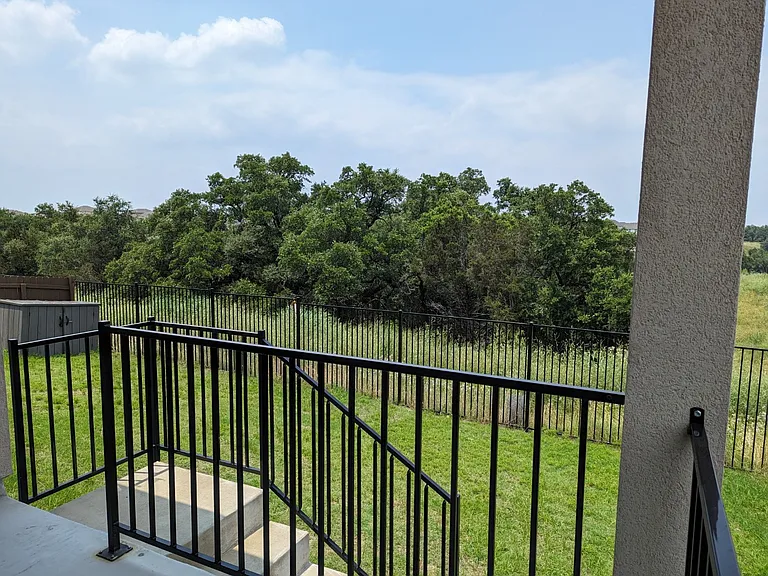 elevated balcony in the backyard