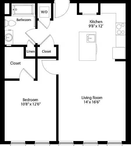 Floor plan One Bedroom