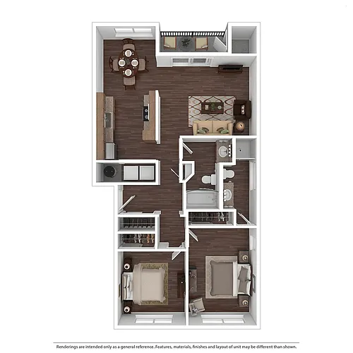 Floor plan 2 Bed 2 Bath