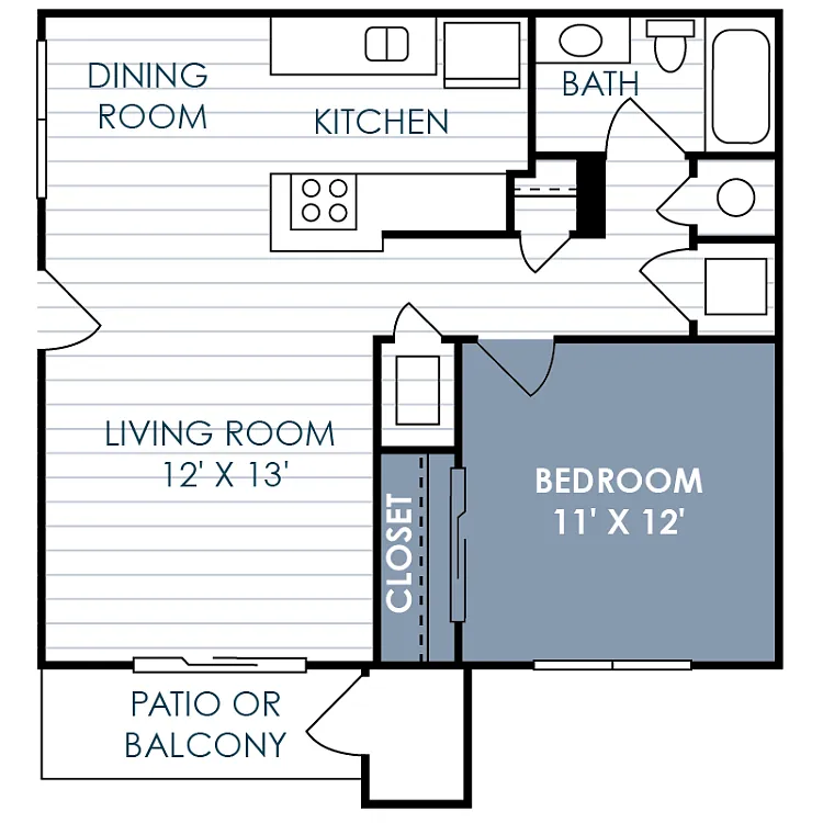 Floor plan 1 Bedroom 1 Bathroom B