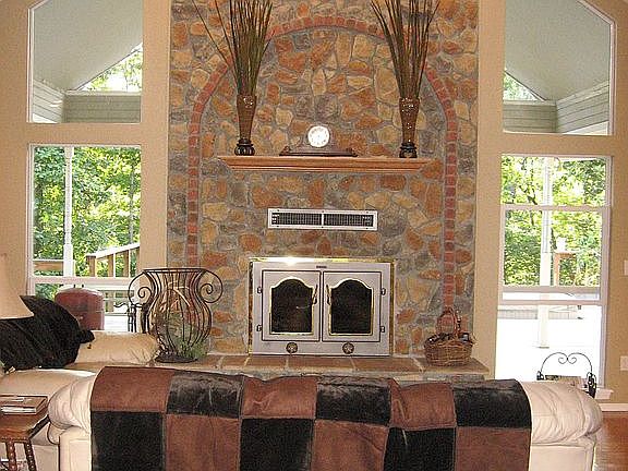 living room with fireplace