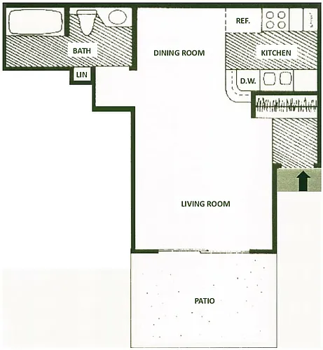 Floor plan Studio (#1- includes electric)