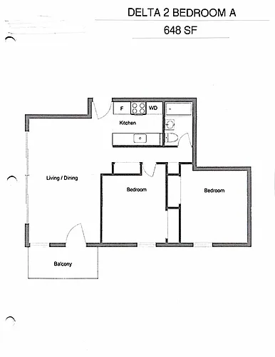 Floor plan Delta 2 bedroom A