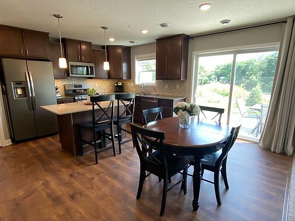 Beautiful kitchen with GE appliances.