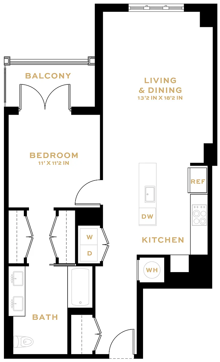 Floor plan 1 Bedroom - 1 Bath | A07A