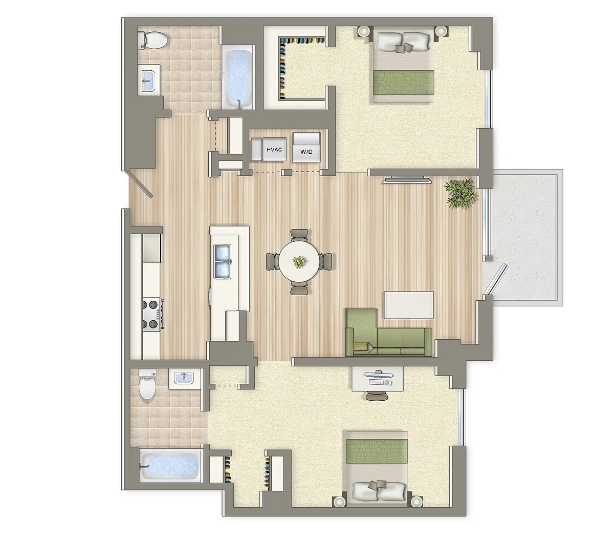 Floor plan 2 Bedroom 2 Bath Plan C Market