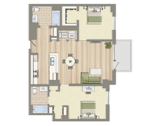 Floor plan 2 Bedroom 2 Bath Plan C Market