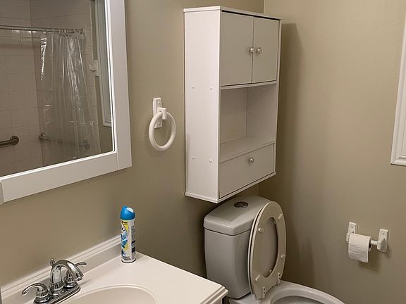 Full bathroom with handicapped shower. No bath tub.