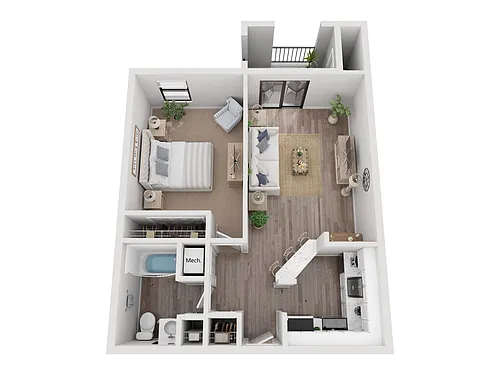 Floor plan 1X1 A