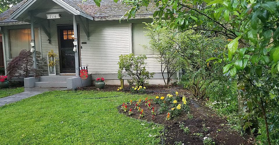 Front yard, springtime.