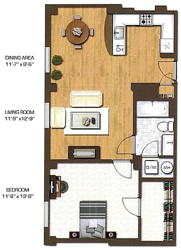 Floor plan One Bedroom, Type C
