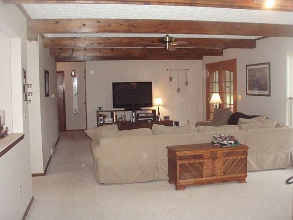 Great Room with wood beams