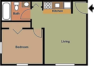 Floor plan 1 bed jr