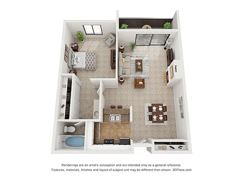 Floor plan 1x1r