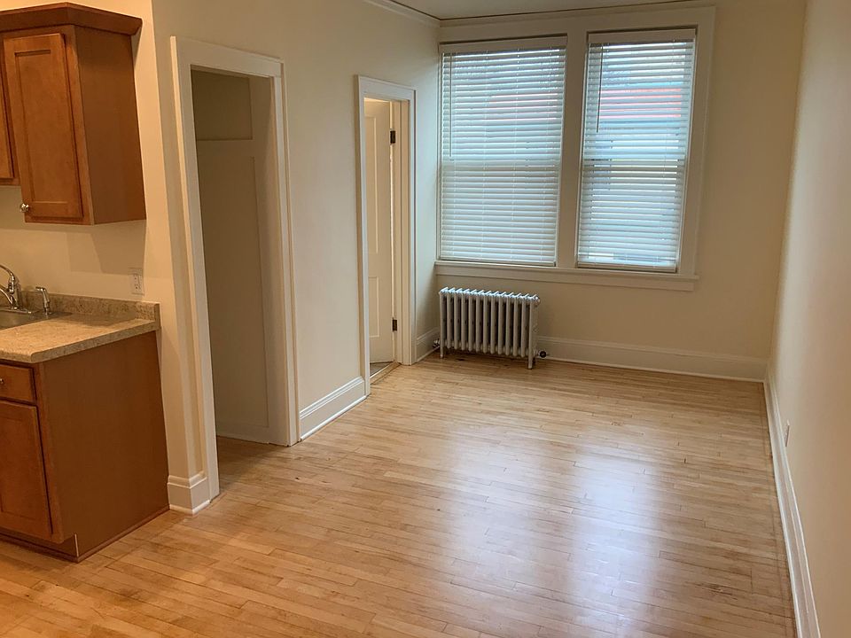 View into living room from front door of apartment