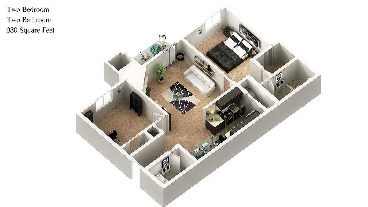 Floor plan 2x2B