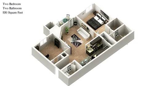 Floor plan 2x2B